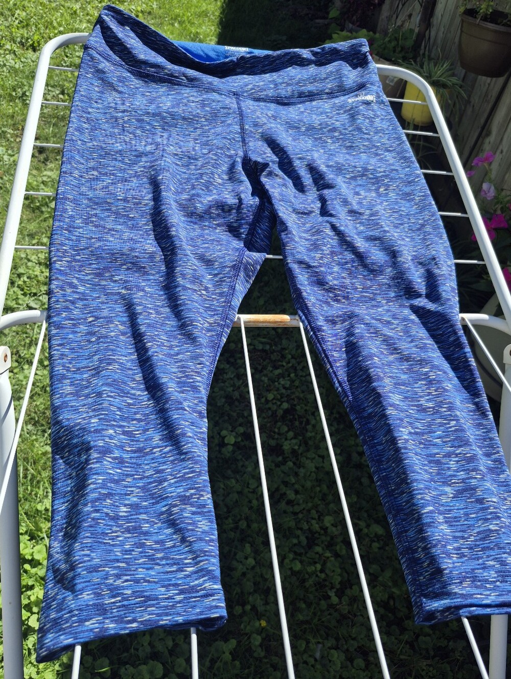 Kids Blue Space-Dye Active Capri Leggings
